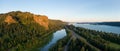 Aerial Panoramic View of Columbia River Royalty Free Stock Photo