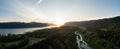 Aerial Panoramic View of Columbia River Royalty Free Stock Photo