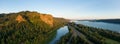 Aerial Panoramic View of Columbia River Royalty Free Stock Photo