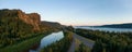 Aerial Panoramic View of Columbia River Royalty Free Stock Photo