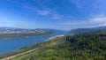 Aerial panoramic view of Columbia River Gorge , USA Royalty Free Stock Photo