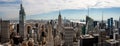 Aerial panorama view of the Empire State building and Midtown Manhattan Royalty Free Stock Photo