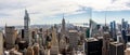 Aerial panorama view of the Empire State building and Midtown Manhattan Royalty Free Stock Photo