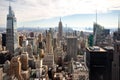 Aerial panorama view of the Empire State building and Midtown Manhattan Royalty Free Stock Photo