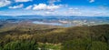 Aerial panoramic view of forest and Silvan Reservoir.