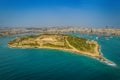 Aerial panoramic view of Fort Manoel on Manoel island, Gzira city in Malta Royalty Free Stock Photo