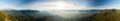 Aerial Panoramic View of Fraser Valley during a colorful cloudy sunset Royalty Free Stock Photo