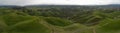 Aerial Panoramic View of Green California Hills Royalty Free Stock Photo