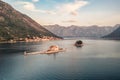 Picturesque town of Perast with islands Royalty Free Stock Photo