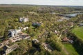 Aerial panoramic view of Korsun-Shevchenkivsky Historical and Cultural Reserve with Lopukhins-Demidovs Palace, Ukraine, Kyiv