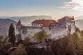 Aerial panoramic view of Lake Bled and the castle of Bled, Slovenia, Europe. Aerial drone photography Royalty Free Stock Photo