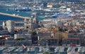 Aerial panoramic view of Major cathedral and old port in Marseille, France Royalty Free Stock Photo