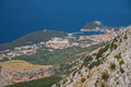 Aerial view of the Adriatic seacoat, Makarska riviera, Dalmatia, Croatia. Travel background Royalty Free Stock Photo