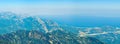 Aerial panoramic view of mediterranean coast of Antalya Province Royalty Free Stock Photo