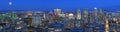 Aerial panoramic view of Montreal skyline at dusk Royalty Free Stock Photo