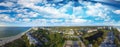 Aerial panoramic view of Naples beach at dusk, Florida Royalty Free Stock Photo