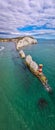 Aerial panoramic view of the Needles of Isle of WIght Royalty Free Stock Photo