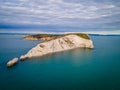 Aerial panoramic view of the Needles of Isle of WIght Royalty Free Stock Photo