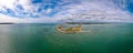 Aerial panoramic view of the Needles of Solent Royalty Free Stock Photo