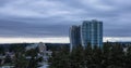 Aerial Panoramic View of a New Residential Property Building. Modern Architerctural Design Royalty Free Stock Photo