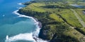 Aerial panoramic view of the North coast of St Kitts in the Caribbean