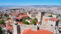 Aerial panoramic view of the old Byzantine Castle in the city of Royalty Free Stock Photo