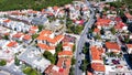 Aerial panoramic view of the old Byzantine Castle in the city of Royalty Free Stock Photo