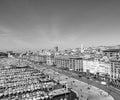 Aerial panoramic view on old port in Marseille Royalty Free Stock Photo