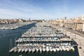 Aerial panoramic view on old port in Marseille Royalty Free Stock Photo