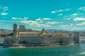 Aerial panoramic view on old port in Marseille Royalty Free Stock Photo