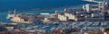 Aerial panoramic view on old port in Marseille, France Royalty Free Stock Photo