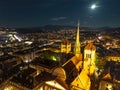 Aerial panoramic view over Geneva city in Switzerland Royalty Free Stock Photo