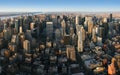 Aerial panoramic view over Manhattan, New York