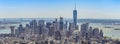 Aerial panoramic view over New York city Buildings Royalty Free Stock Photo