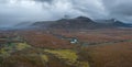 Aerial Panoramic View over Scottish Highlands Royalty Free Stock Photo