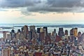 Aerial panoramic view over upper Manhattan from Empire State bui Royalty Free Stock Photo