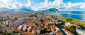 Aerial panoramic view of Palermo town in Sicily.