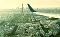 Aerial panoramic view of Paris with the Eiffel tower Royalty Free Stock Photo