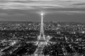 Aerial panoramic view of Paris skyline, France