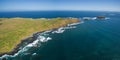 Aerial panoramic view of Phillip Island coastline near The Nobbies Centre and Round Island, Australia Royalty Free Stock Photo