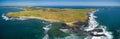 Aerial panoramic view of Phillip Island coastline near The Nobbies Centre and Round Island, Australia Royalty Free Stock Photo