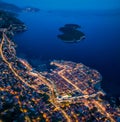 Aerial panoramic view of the picturesque town of Dubrovnik