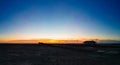Aerial panoramic view of the pier at sunset Southport Merseyside England Royalty Free Stock Photo