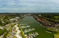 Aerial panoramic view of Preston Marina off the River Ribble Lancashire England Royalty Free Stock Photo