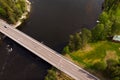 Aerial panoramic view of rapid Susikoski at river Kymijoki, Finland