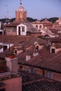 Aerial panoramic view of red roofs of Rome Royalty Free Stock Photo