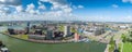 Aerial panoramic view of Rotterdam harbor