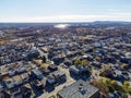 Aerial panoramic view of Rouyn-Noranda. Abitibi-Temiscamingue, Quebec, Canada. Royalty Free Stock Photo