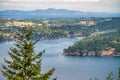 Aerial panoramic view of Saanich Inlet in Vancouver Island, Canada Royalty Free Stock Photo