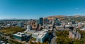 Aerial panoramic view of the Salt Lake City skyline Utah Royalty Free Stock Photo